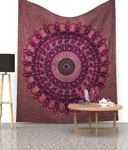 Rajasthan Fashions Mandala Cotton Tapestry Wall Hanging Decoratives, Technics : Handmade