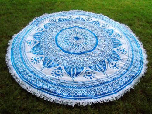 Mandala Round Tapestry Beach Throw, Size : 72 Inches