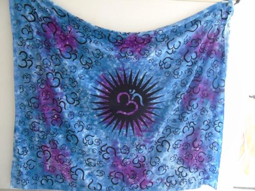 Om Indian Mandala Tapestry Cotton Bedspread, Style : WALL HANGING