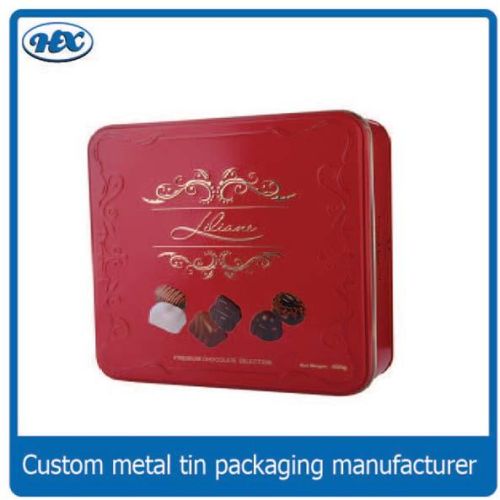 Tinplate Rectangular Orange Tea Tin Box