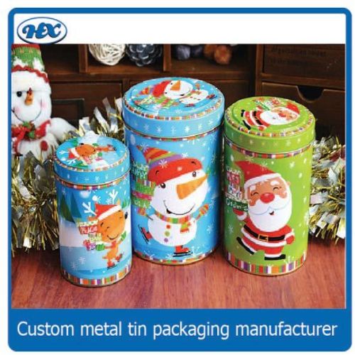 Tinplate Round Christmas Candy Gift Tin Box