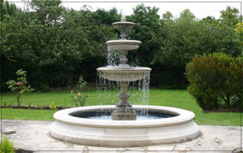 White Marble Outdoor Water Fountain