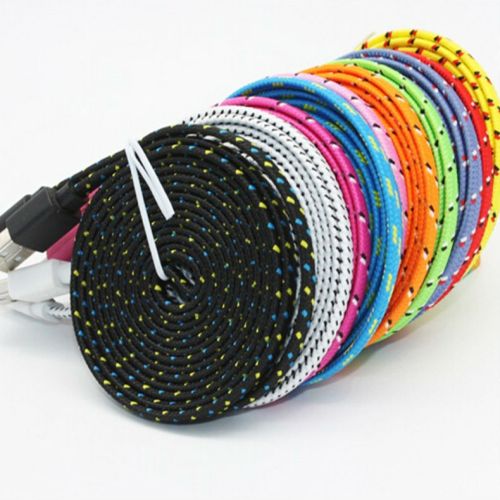 Flat Colorful Nylon Braided Micro USB Cable