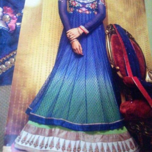 Embroidered Blue Gown