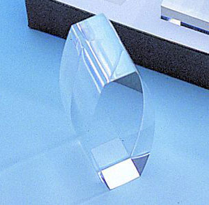 Transparent Plain Polished Glass Biconvex Prism, Shape : Round