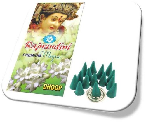 Cones Rajnandini Premium Mogra Green Dhoop, For Spiritual Use, Packaging Type : Paper Box