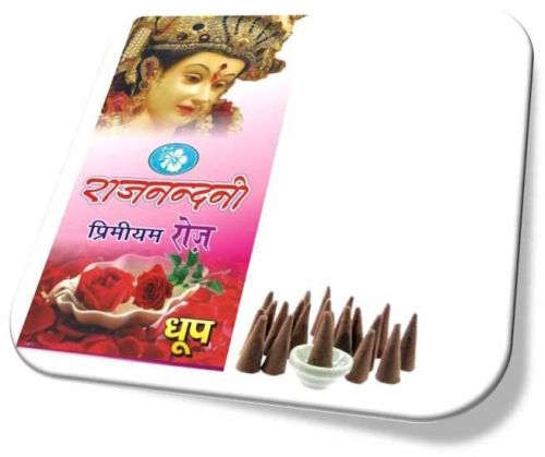 Rajnandini Premium Rose Incense Cones, For Home, Temples, Length : 1-5 Inch