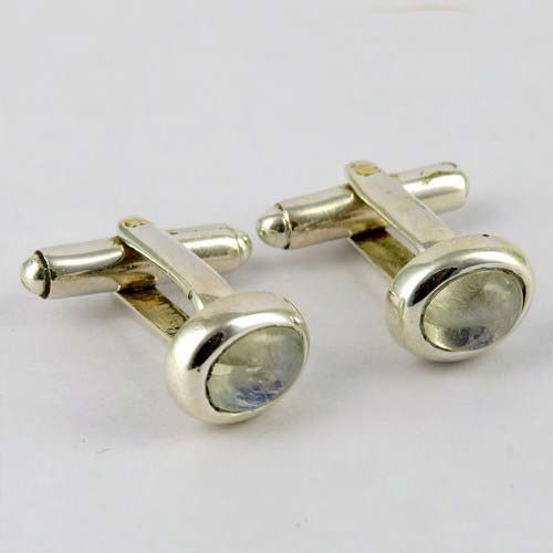 Rainbow Moonstone Cufflinks, Gender : Male