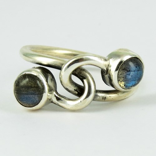 Sterling Silver Rings Semi Precious Labradorite, Color : Blue