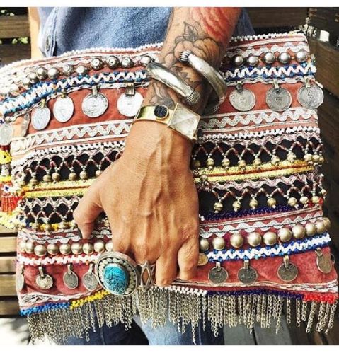 Pure Velvet Ethnic Strips Hand Bag, Gender : Male