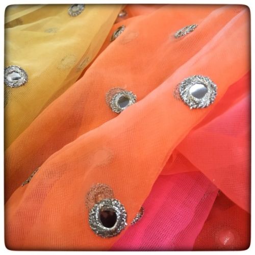 4d Net Mirror Booti Embroidered, Width : 50