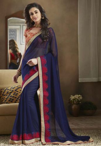 Pink Georgette Party Wear Saree