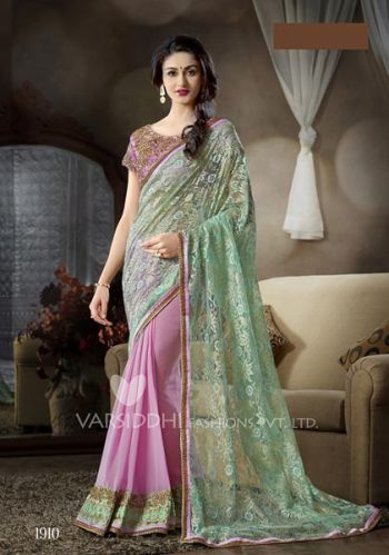 Embroidered Chiffon Georgette Party Wear Saree, Gender : WOMEN