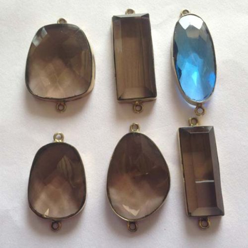 GLASS STONES WITH BRASS SETTING, For BRACELETS, BAGS, GARMENTS.