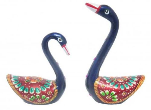 METAL Meenakari Duck Pair, For HOME DECOR, Color : BLUE