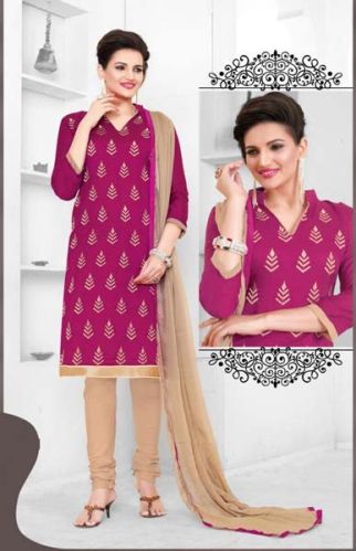 Printed Chanderi Suit Material, Color : Multi Color