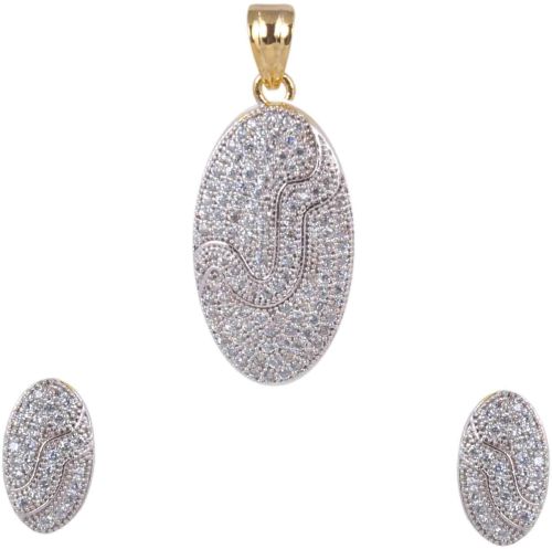 American Diamond Swiss Zirconia Pendant With Earring Set