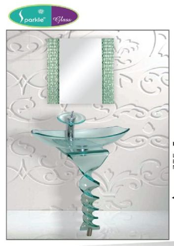 Glass Twsit Bend Vanity Set