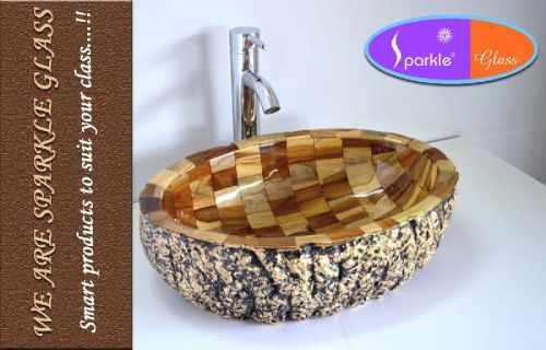 Wooden Oval Antique Wash Bowl, For Residential, Commercial, Size : Multisize