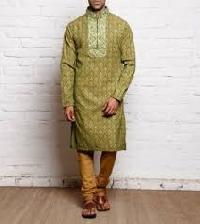 Hand Embroidered Khadi Kurta