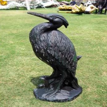 Polished Ceramic Heron Sculpture, For Garden, Packaging Type : Carton Box, Thermocol Box