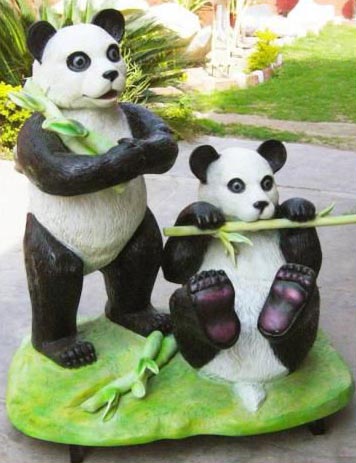 Polished Ceramic Panda Sculpture, For Gifting, Packaging Type : Carton Box, Thermocol Box