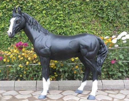 Polished Stone Pony Sculpture, For Garden, Gifting, Packaging Type : Carton Box