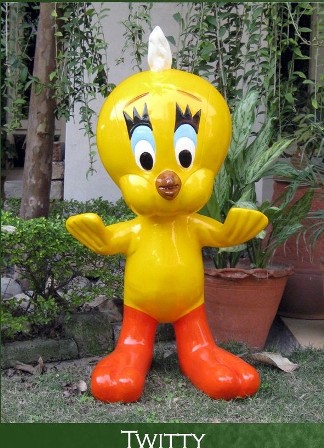 Polished Ceramic Tweety Sculpture, For Garden, Packaging Type : Thermocol Box