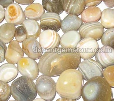 Banded Agate Tumble Stones, For Business Gift, Color : White, Mixed