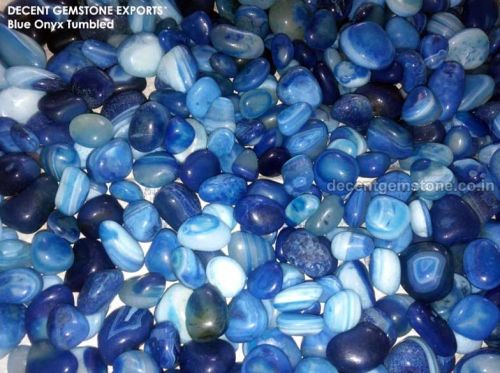 Non Polished Blue Onyx Tumbled Stones, Size : 0-25mm