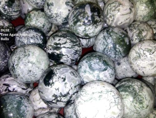 Round Tree Agate Sphere Ball, For Decoration, Pattern : Plain