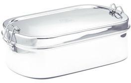 STAINLESS STEEL JUMBO OVAL LUNCHBOX 23 X 14.5 X 7.5CM