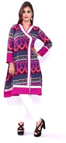 Checked Georgette Casual Kurtis, Size : M, XL