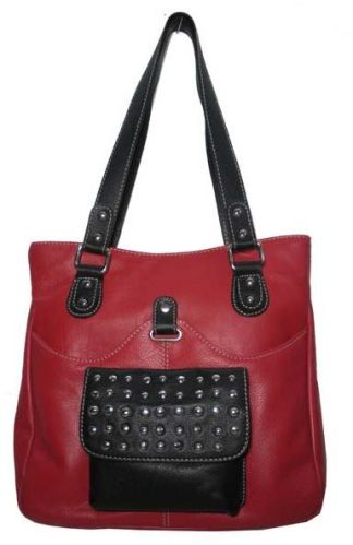 Fashionable Ladies Leather Handbags Red Colour Shoulder Bags