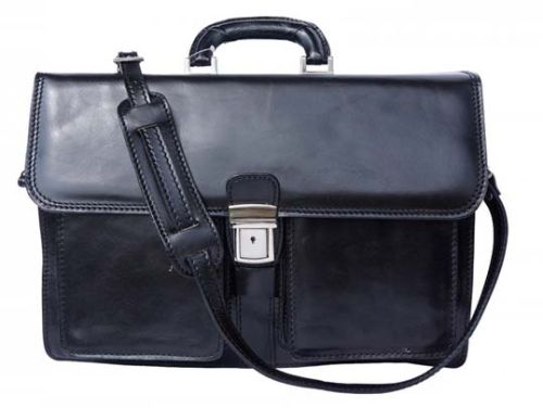 Gent's Leather Office Bag Black Colour, Gender : Female