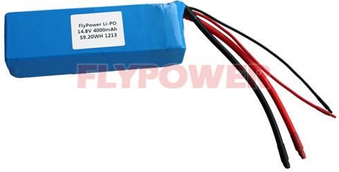 30c 14.8V 4000mAh Lithium Ion Polymer High Rate Discharge Battery Pack