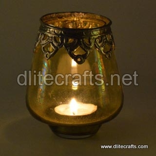 Dlite Crafts Glass Candle Holders, Color : Clear Color