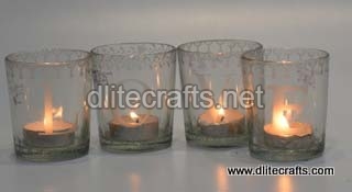 Dlite Crafts Glass Love Votive Set, For Home Decor