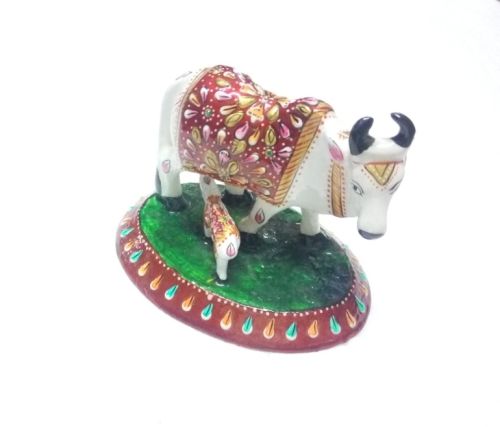 METAL MEENAKARI COW BABY, For RELIGIOUS, HOME DECOR