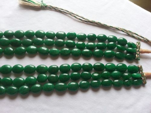 Oval Smooth Dyed Beryl Beads, Color : GREEN