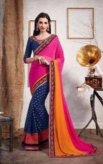 Designer sarees, Material : Polyester