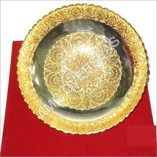 Polished Gold Plated Serving Tray, For Gifting, Feature : Attractive Pattern, Fine Finished, Hard Structure