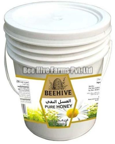 Plain Plastic Natural Honey Bucket, Shape : Round