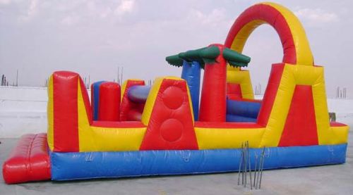 PVC Coated Cloth Inflatable Obstacle Bouncers, Color : Multicolor