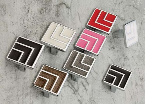 Drawer Knobs, Color : White, Black, Ivory, Pink, Wenge Marble, Leather