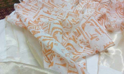 Handblock Silk Cotton Dupatta