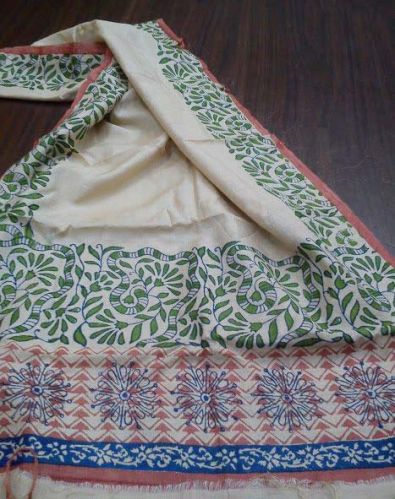 Handblock Tussar Stoles