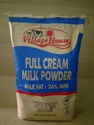 Full cream milk powder, Milk fat : > 26.0 %