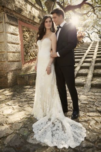 Lavish Satin Sheath Wedding Dress