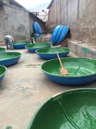 Coated FRP Coracle, Color : Green
